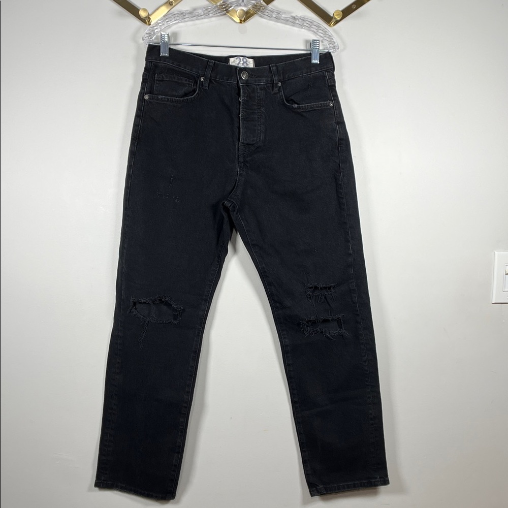 We The Free Free People Bren Boyfriend Jeans in Black Magic.
